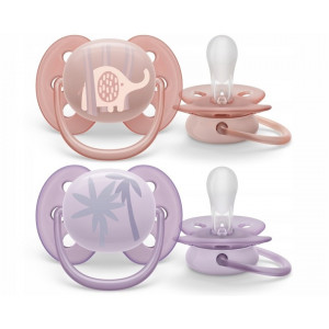 Cumlík Avent Ultra Soft 0-6m 2ks/Sloník&palma
